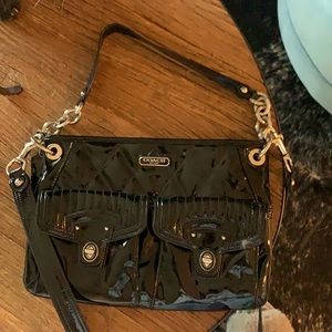 Coach Patent Leather Unique Vintage style quilted crossbody or as a satchel